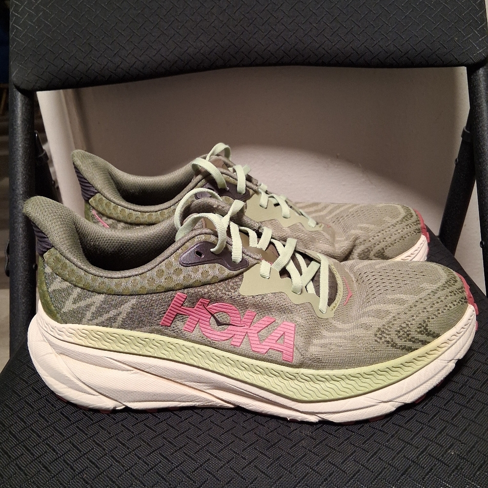 Hoka Women's Sneakers - Olive and Pink - Picture 3 of 6